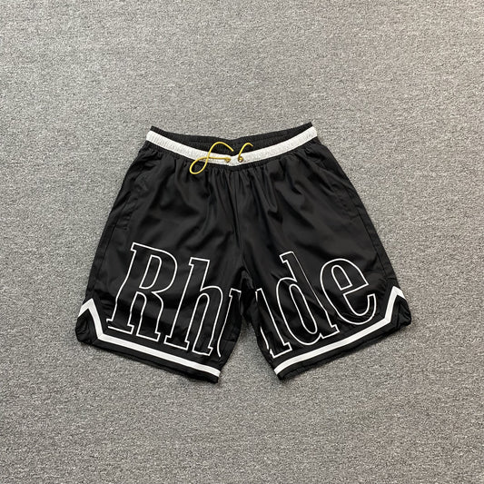 RHUDE COURT LOGO SHORTS BLACK-Drip Store Argentina