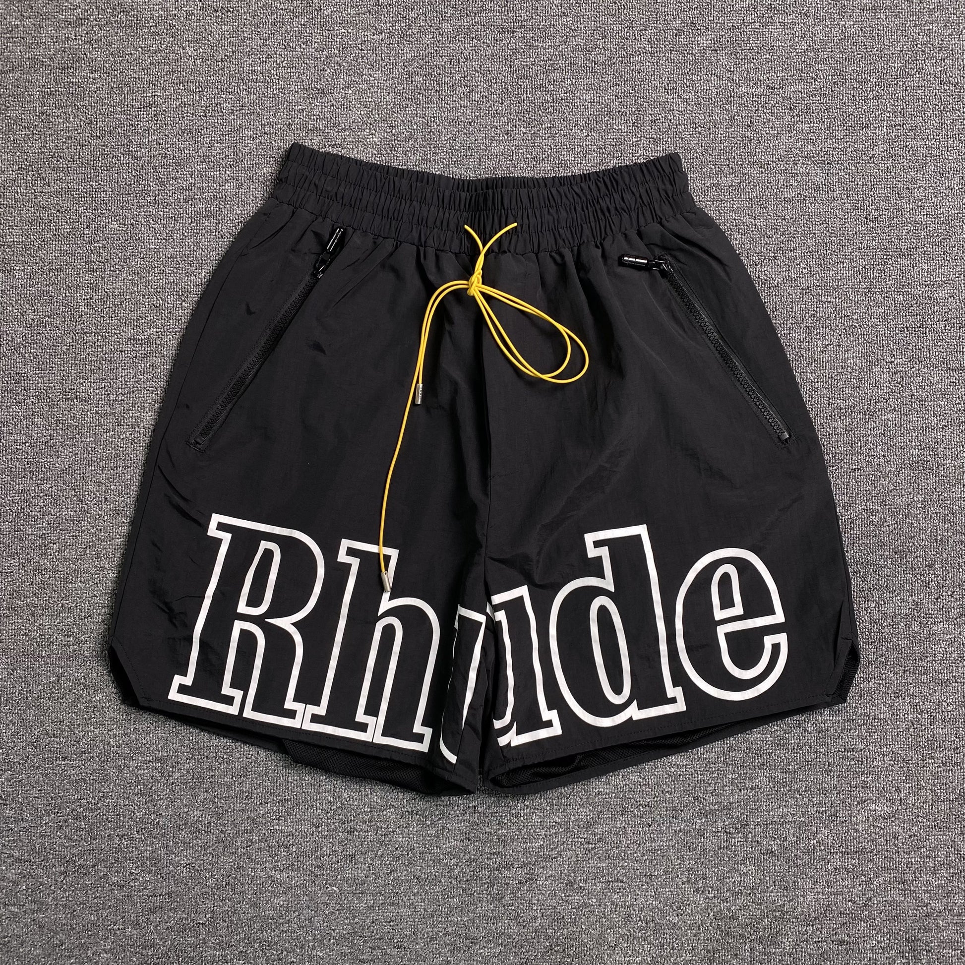 RHUDE RH LOGO SHORTS BLACK-Drip Store Argentina