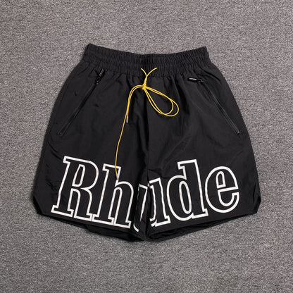 RHUDE RH LOGO SHORTS BLACK-Drip Store Argentina