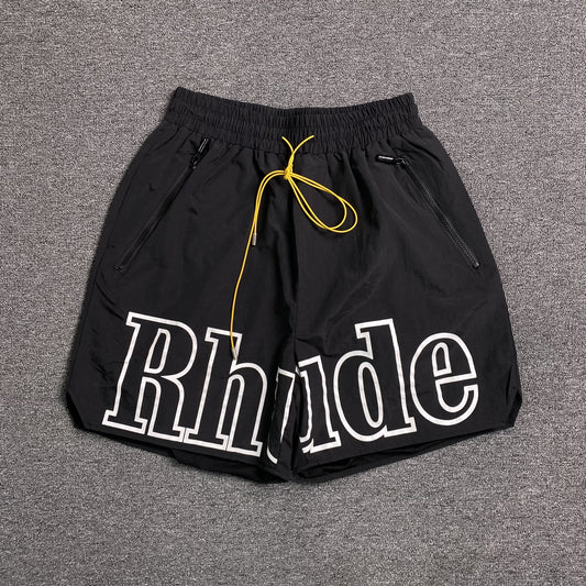 RHUDE RH LOGO SHORTS BLACK-Drip Store Argentina