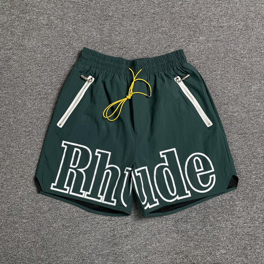RHUDE RH LOGO SHORTS GREEN-Drip Store Argentina