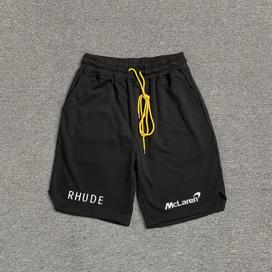 RHUDE X MCLAREN SHORTS BLACK-Drip Store Argentina