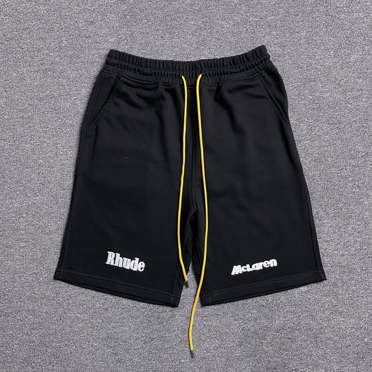 RHUDE X MCLAREN SHORTS BLACK-Drip Store Argentina