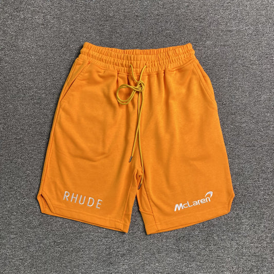 RHUDE X MCLAREN SHORTS ORANGE-Drip Store Argentina