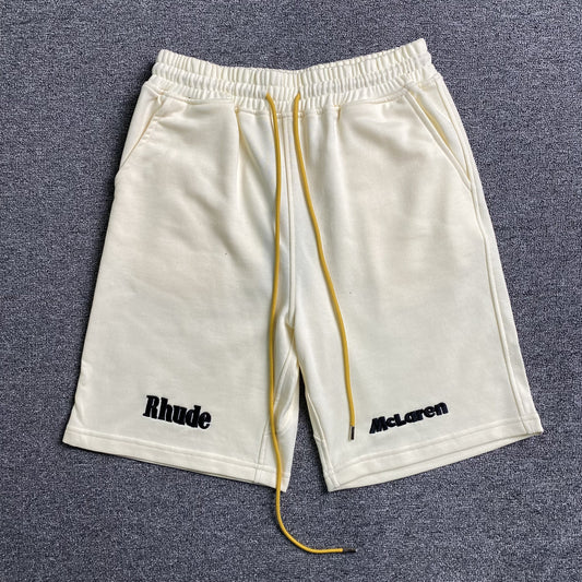RHUDE X MCLAREN SHORTS WHITE-Drip Store Argentina