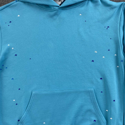 Sp5der Heavy Web Hoodie Cyan