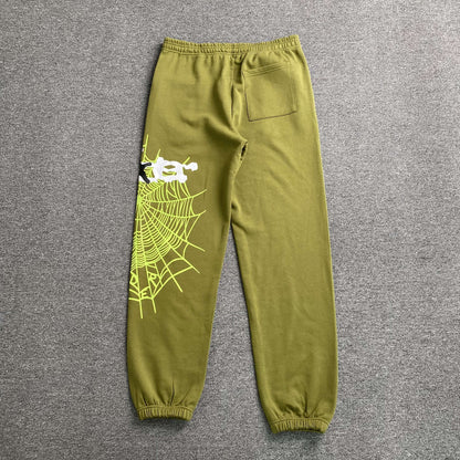 Sp5der Heavy Web Sweatpants Olive
