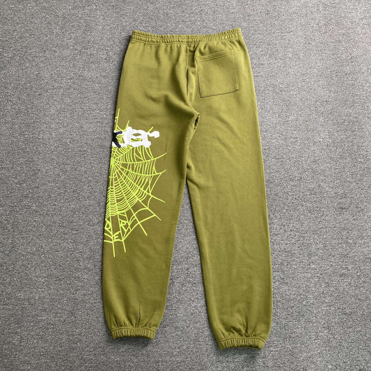 Sp5der Heavy Web Sweatpants Olive