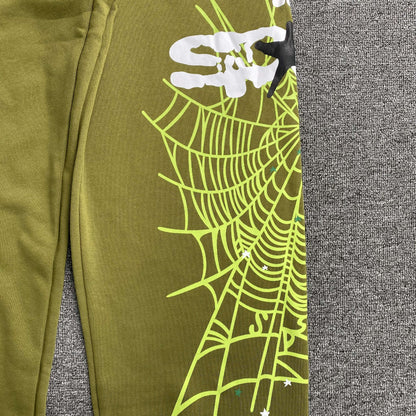 Sp5der Heavy Web Sweatpants Olive