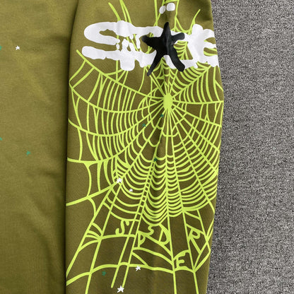 Sp5der Heavy Web Sweatpants Olive