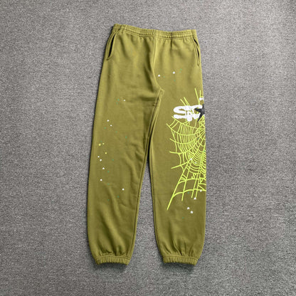 Sp5der Heavy Web Sweatpants Olive