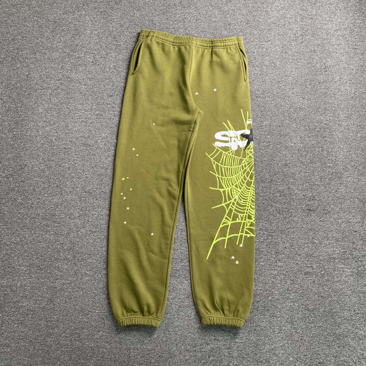 Sp5der Heavy Web Sweatpants Olive
