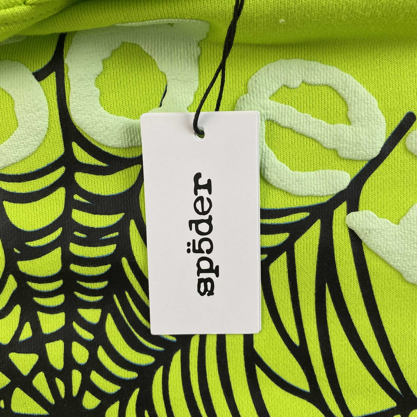 Sp5der OG Web V2 Gradient Hoodie Acid Green