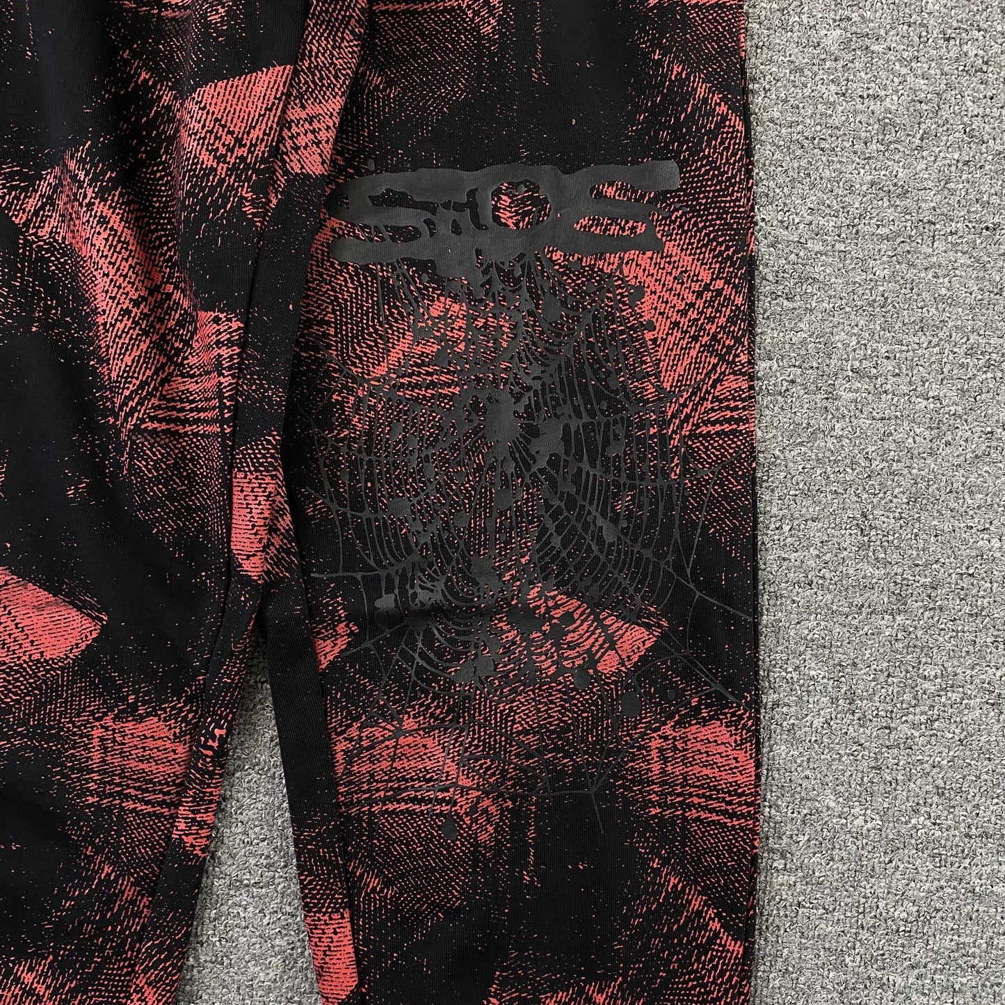 Sp5der Plaid Splatt Sweatpants Red