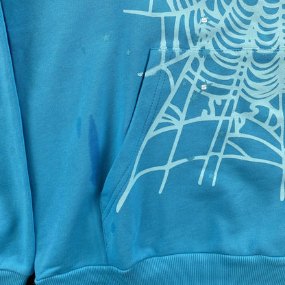 Sp5der Punk V2 Hoodie Cyan
