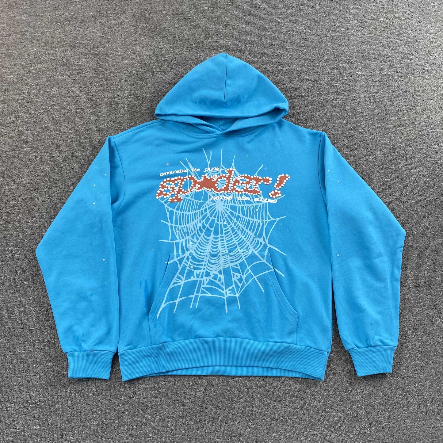 Sp5der Punk V2 Hoodie Cyan