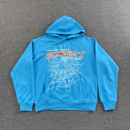 Sp5der Punk V2 Hoodie Cyan