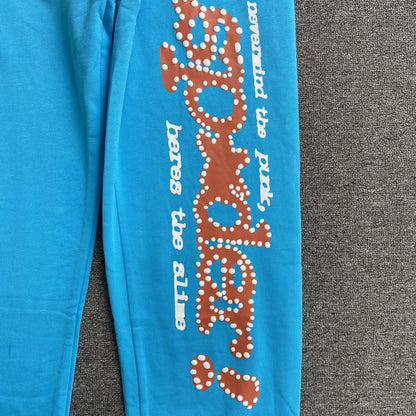 Sp5der Punk V2 Sweatpants Cyan