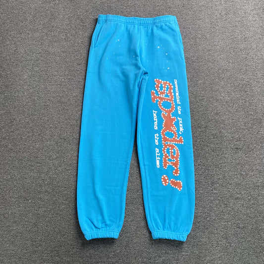 Sp5der Punk V2 Sweatpants Cyan