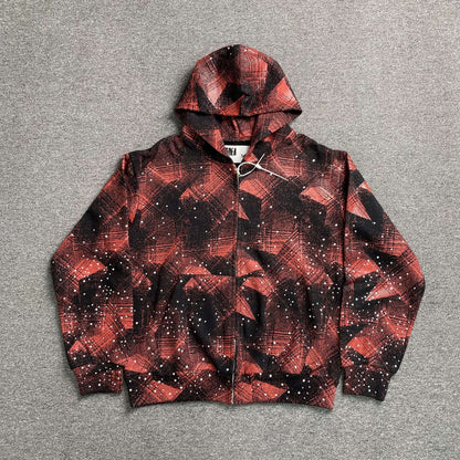 Sp5der Star Plaid Jacket Red