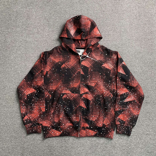 Sp5der Star Plaid Jacket Red