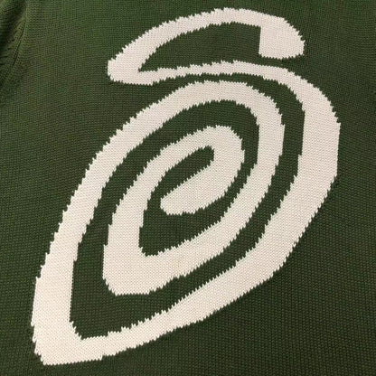 Stussy Curly S Knit Sweater Green