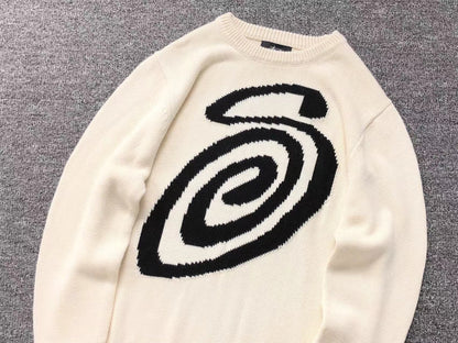 Stussy Curly S Knit Sweater Natural