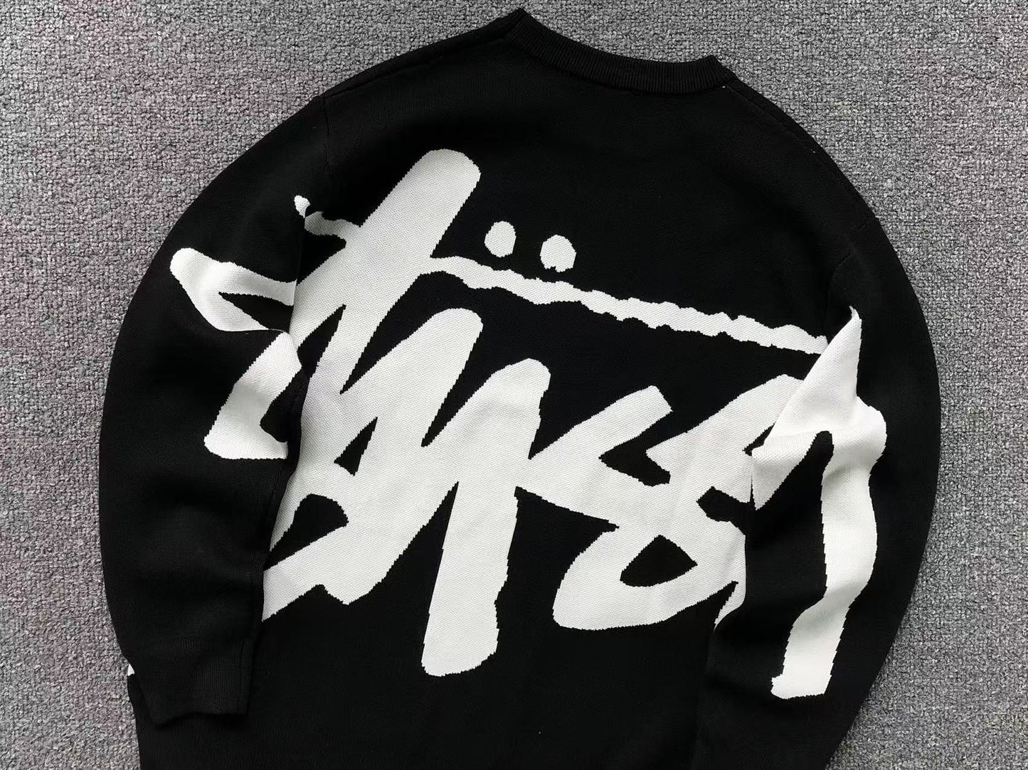 Stussy Stock Logo Knit Sweater Black
