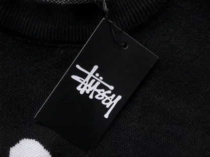 Stussy Stock Logo Knit Sweater Black