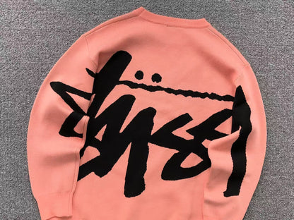 Stussy Stock Logo Knit Sweater Pink