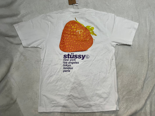 STUSSY STRAWBERRY TEE WHITE-Drip Store Argentina