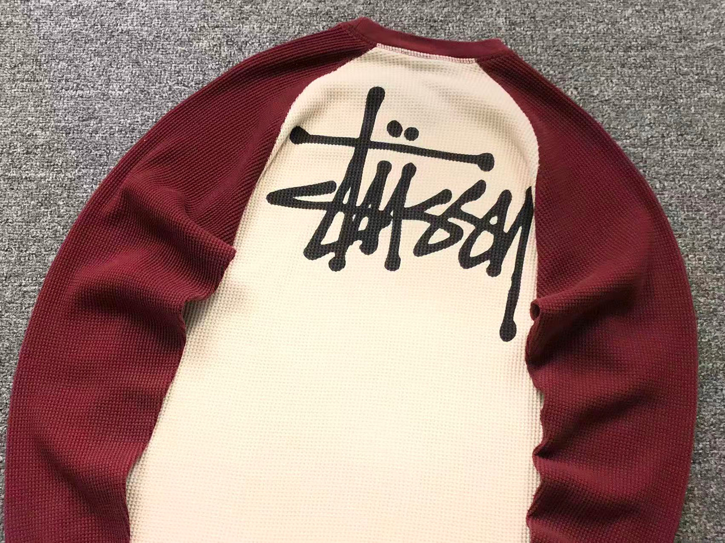 Stussy Thermal 2 Tone Raglan Shirt White