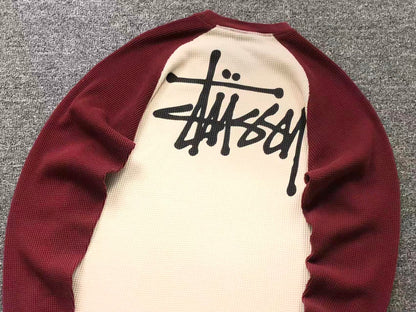 Stussy Thermal 2 Tone Raglan Shirt White