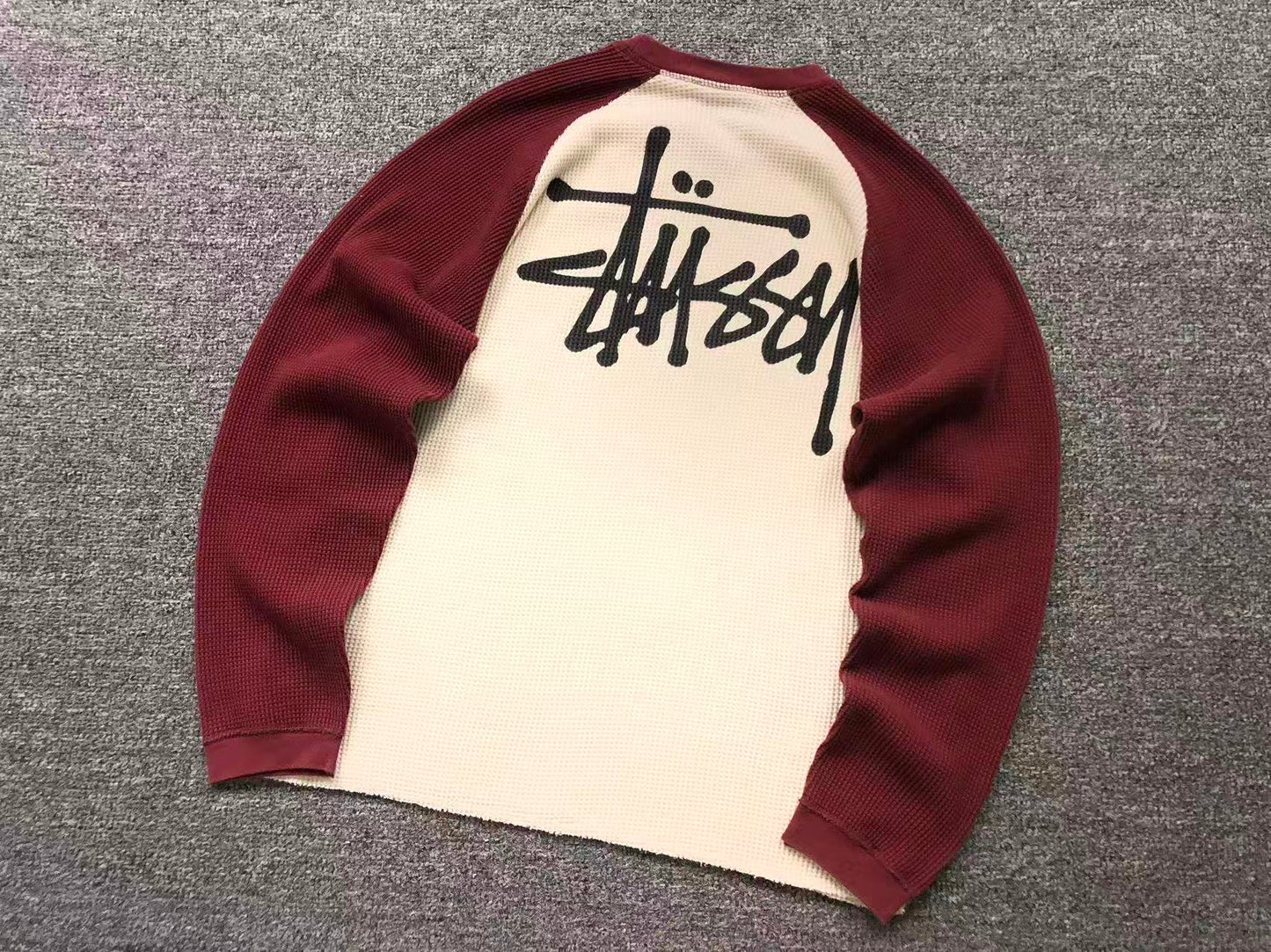 Stussy Thermal 2 Tone Raglan Shirt White