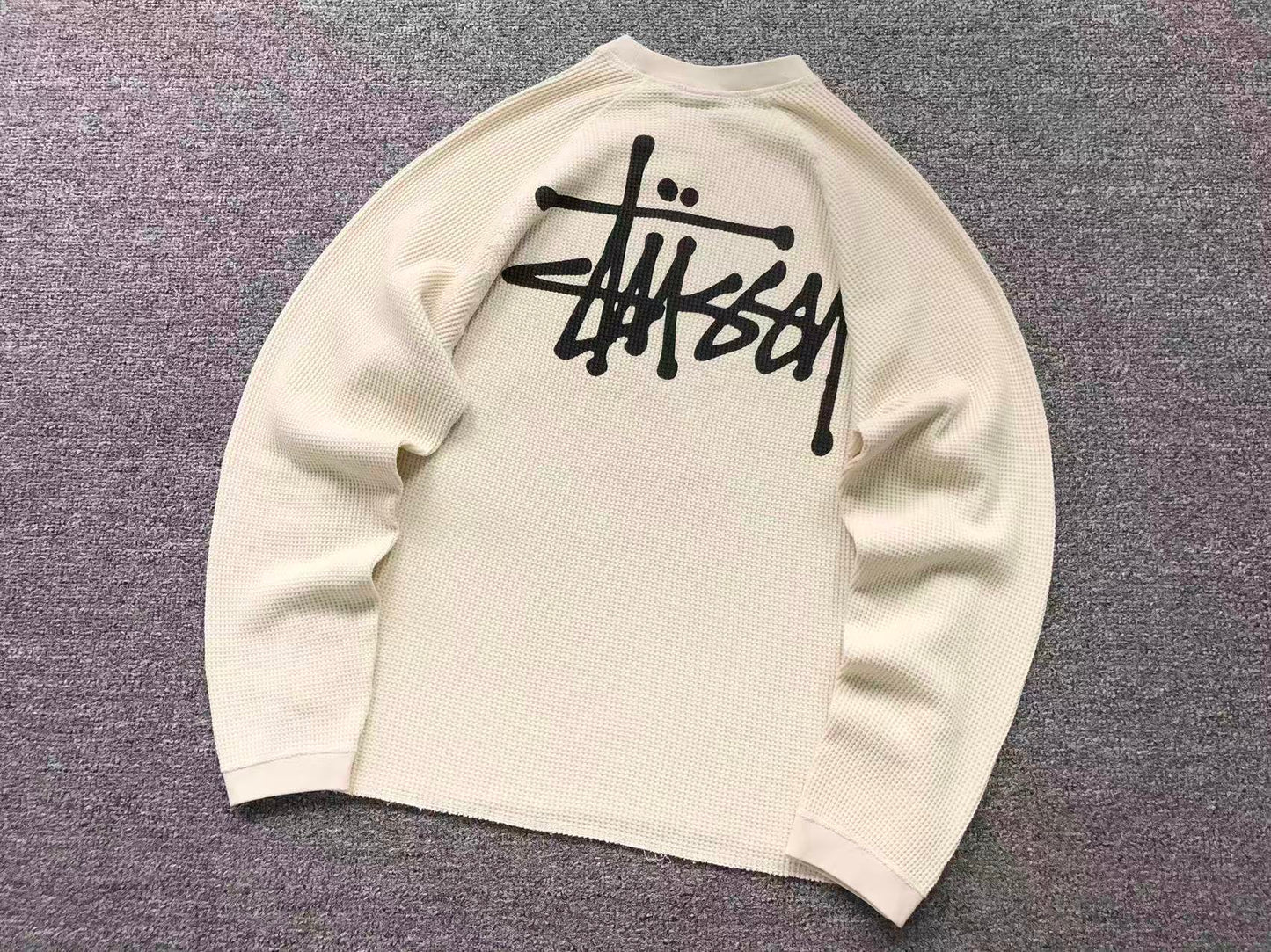 Stussy Thermal Raglan Shirt Cream