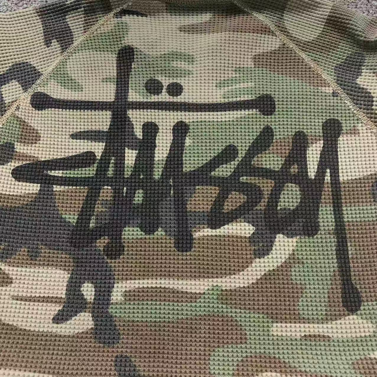 Stussy Thermal Raglan Shirt Woodland Camo