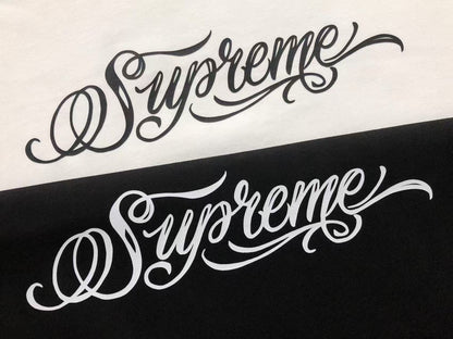 SUPREME BLACK SCRIPT TEE WHITE-Drip Store Argentina