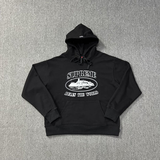 SUPREME CORTEIZ RULES THE WORLD HOODIE BLACK-Drip Store Argentina