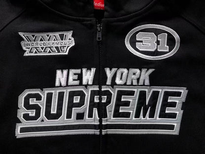 Supreme Football Zip Up Jacket Black