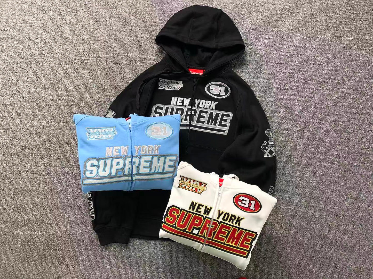 Supreme Football Zip Up Jacket Black