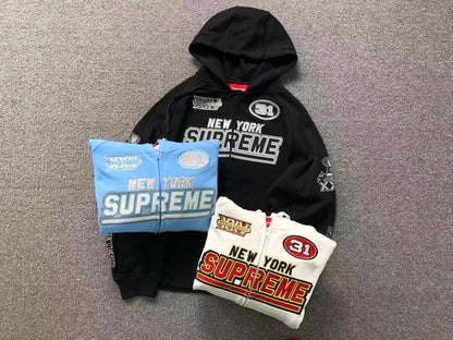 Supreme Football Zip Up Jacket Black