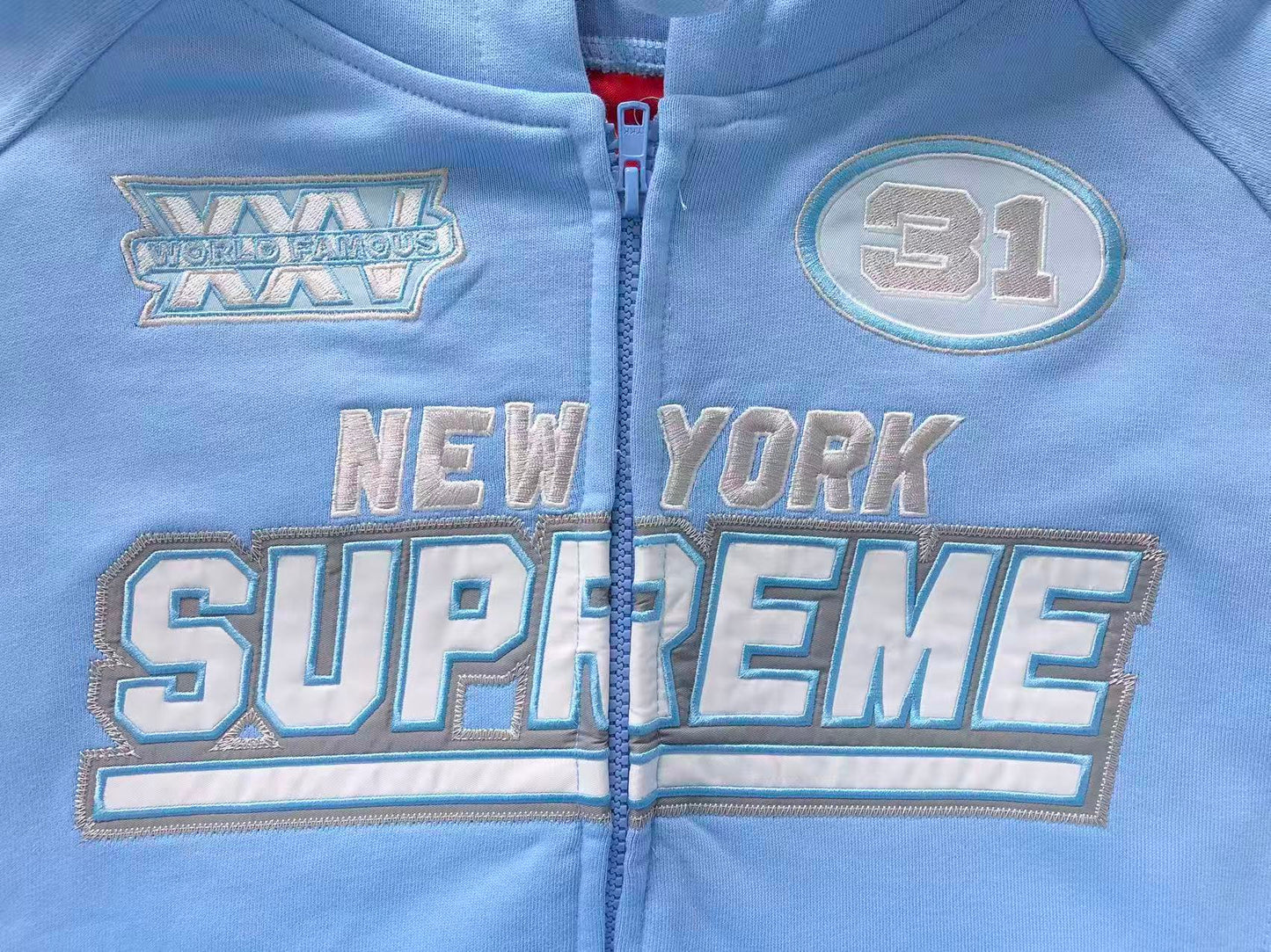 Supreme Football Zip Up Jacket Light Blue