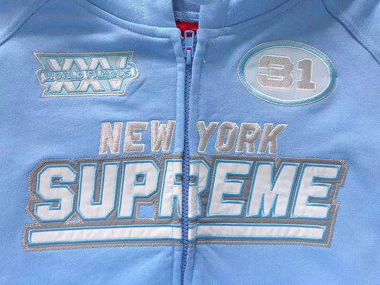 Supreme Football Zip Up Jacket Light Blue