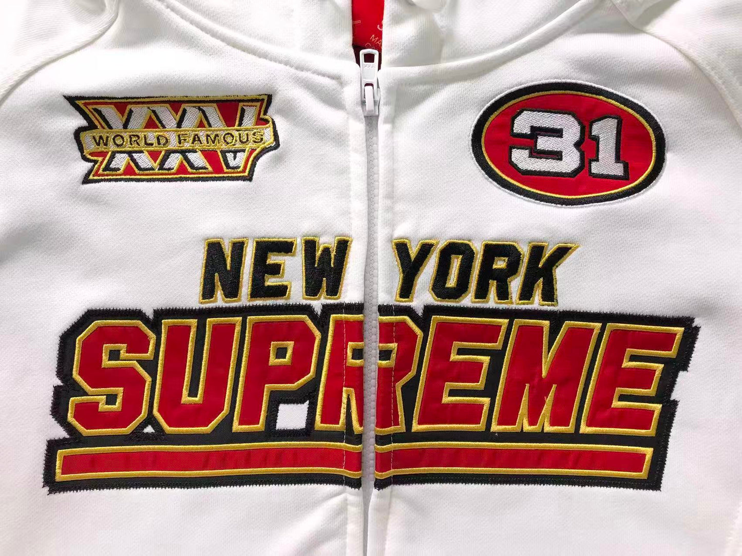Supreme Football Zip Up Jacket Light White