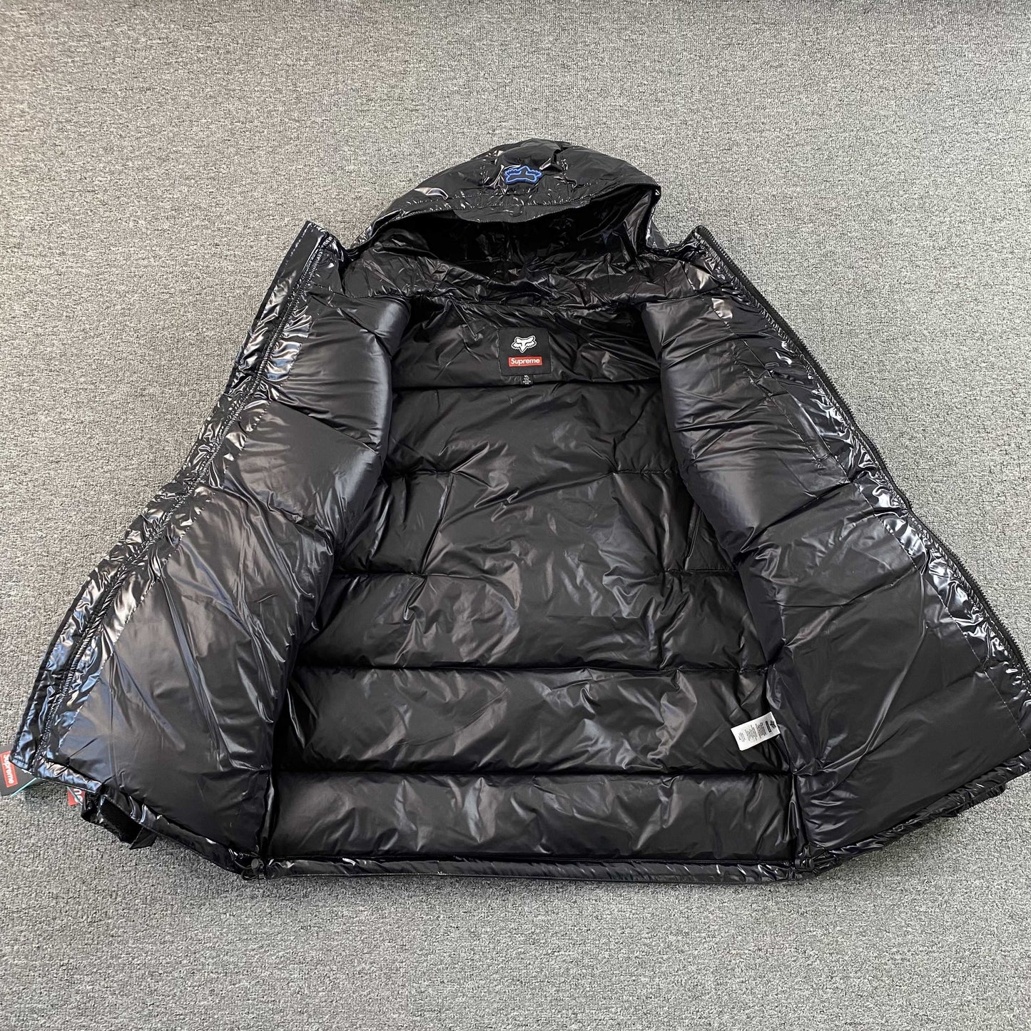 Supreme Fox Racing Shiny Down Puffer Jacket Black
