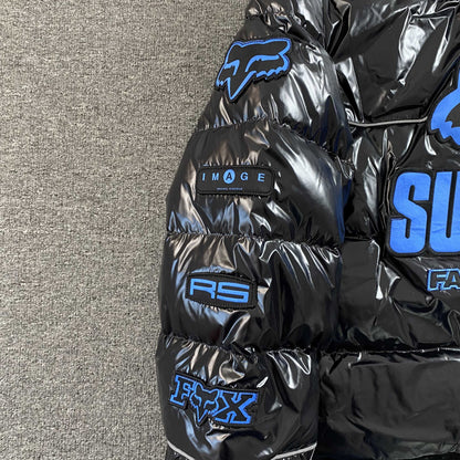 Supreme Fox Racing Shiny Down Puffer Jacket Black