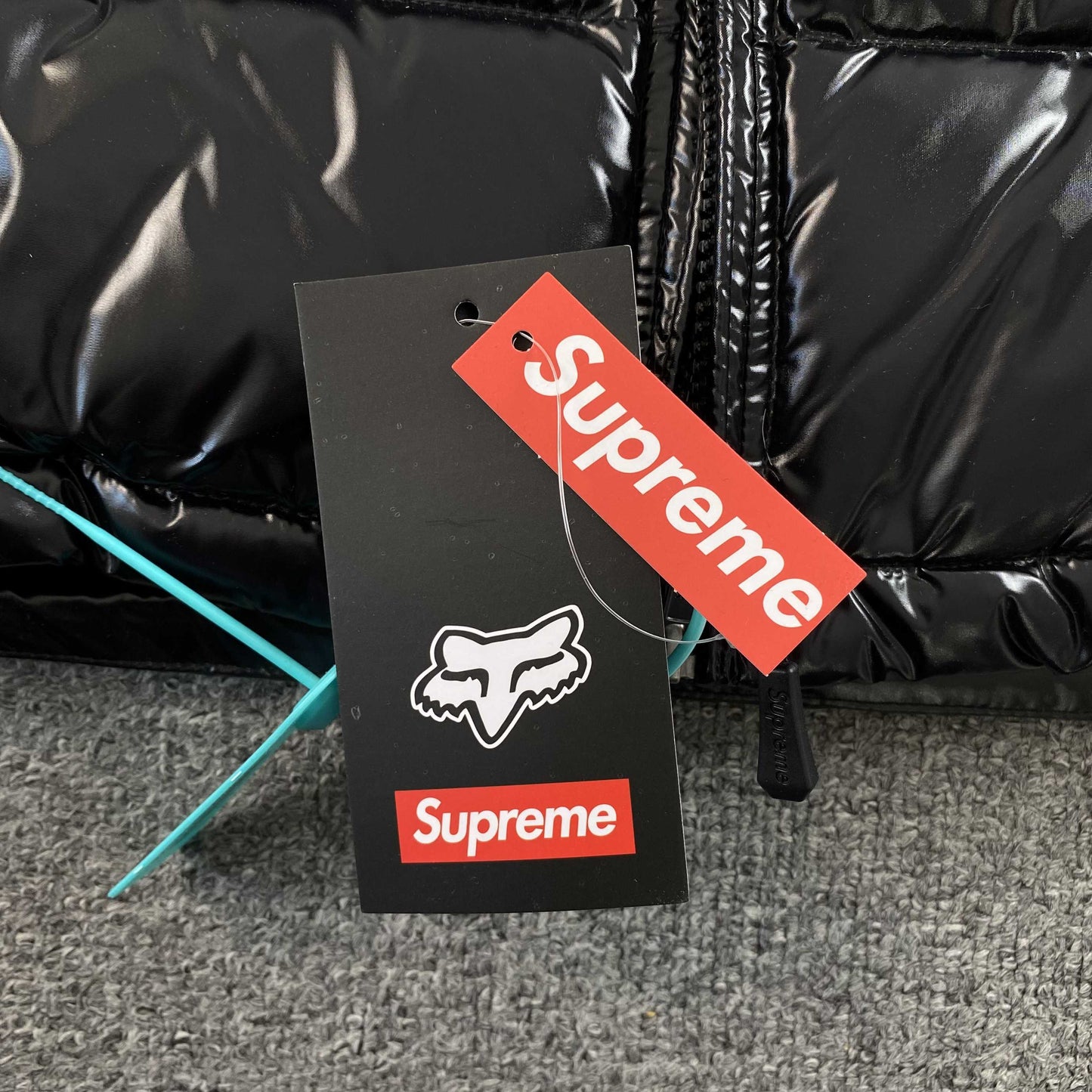 Supreme Fox Racing Shiny Down Puffer Jacket Black