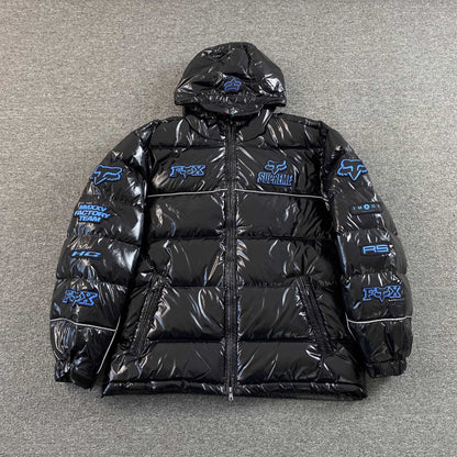 Supreme Fox Racing Shiny Down Puffer Jacket Black