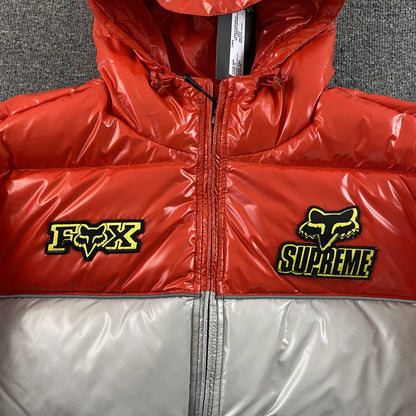 Supreme Fox Racing Shiny Down Puffer Jacket Red