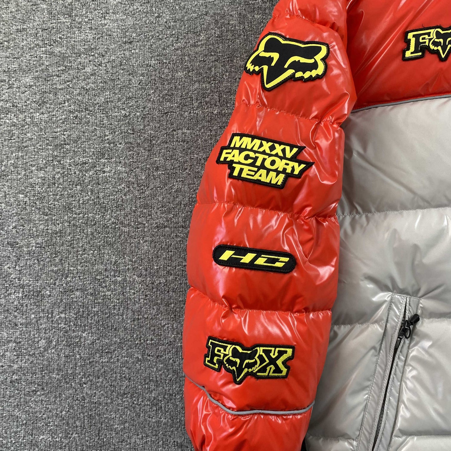Supreme Fox Racing Shiny Down Puffer Jacket Red